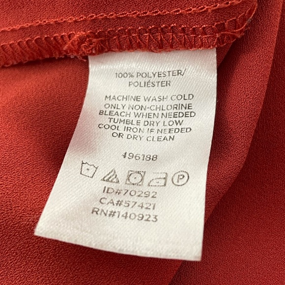 Loft Puffy Sleeves Blouse Burnt Orange Size Medium - Picture 6 of 7